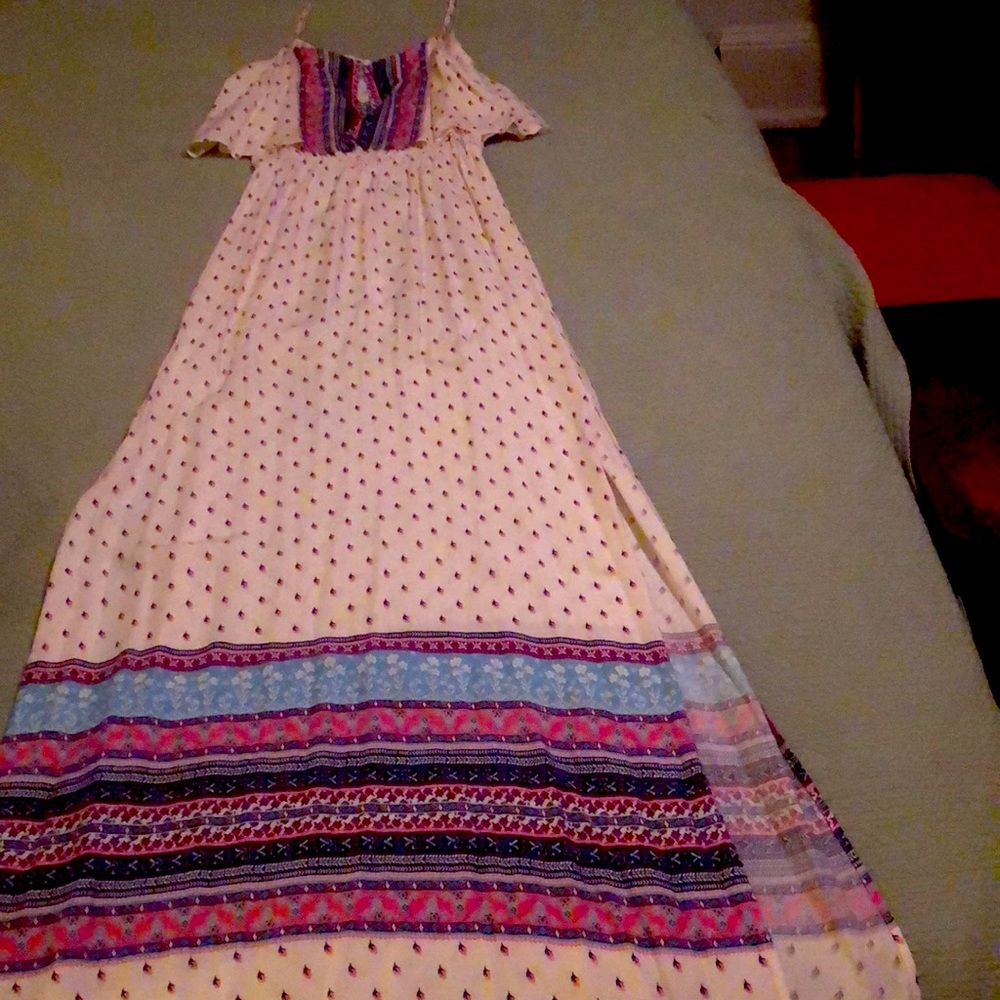 H&M Boho Sheer Maxi Beach Dress Sz 6